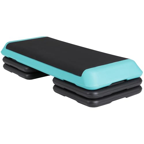 43'' Wide Adjustable Aerobic Step Platform - 4 Stackable Risers for Home Gym Cardio, Strength & Full-Body Training - color: Green
