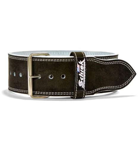 Schiek Sports Model 6011 Single Hook Competition Power Belt - Weightlifting Belt with Stainless Steel Belt Buckle - Suede Leather Powerlifting Belt - size: Small
