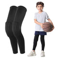 Newbyinn Knee Pad for Kid Youth 1 Pair, Black Padded Knee Leg Compression Sleeve for Basketball Football Volleyball Soccer Sport Boy Girl - size: Medium