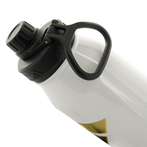 adidas Stainless Steel Metal Water Bottle 34 oz (1L) Screw Cap - color: White/Gold Metallic/Black