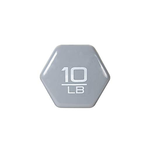 CAP Barbell Vinyl Coated Dumbbell | 1-15 LB Single or Pair - color: Gray, size: 10 LB Single
