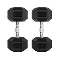 RitFit Rubber Coated Hex Dumbbell Set with Rack, 5-780LB for Home Gym Strength Training, Anti-Slip Knurled Handle, Hexagon Anti-Roll, Heavy-Duty Storage Rack - style: 2 X 35 LBS