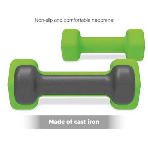 FUXION Neoprene Dumbbell Hand Weights, Sets of 2 Hexagon Non-Slip Weights for Home Gym Yoga Pilates Workout - size: 5lb Pair