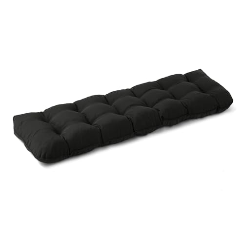 IPYNBAP Outdoor Bench Cushion, 48x18x5 Inch, Water-Resistant Bench Cushion for Outdoor/Indoor Furniture, Patio Bench Seat Cushion, Fade Resistant Outdoor Cushions for Porch Swing Couch, Black - color: Black, size: 48x18x5 Inch