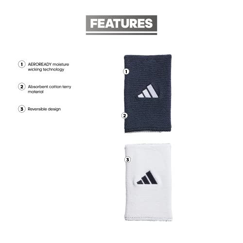 Adidas Unisex-Adult Interval Reversible Wristband – Athletic Sweatband for Men and Women - color: Collegiate Navy/White/2.0/Large