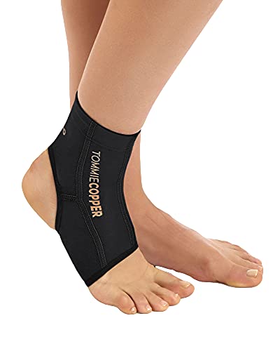 Tommie Copper Performance Compression Ankle Sleeve, Unisex, Men & Women, Breathable Extra Support Sleeve for Joint & Muscle Support - Black, Large - size: Large