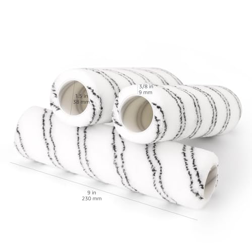 Amazon Basics Microfiber Paint Roller Covers for Painting Walls, Smooth Finish, Washable, 9" x 3/8", 6-Pack - size: 6 Pack