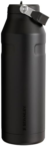 Stanley IceFlow Flip Straw 2.0 Water Bottle 50 OZ | Built-In Straw with Larger Opening | Lightweight & Leak-Resistant | Insulated Stainless Steel | BPA-Free | Black 2.0 - color: Black, size: 50 Ounces