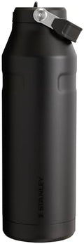 Stanley IceFlow Flip Straw 2.0 Water Bottle 50 OZ | Built-In Straw with Larger Opening | Lightweight & Leak-Resistant | Insulated Stainless Steel | BPA-Free | Black 2.0 - color: Black, size: 50 Ounces