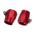 HARFINGTON 2pcs 14AN Hose Finisher Clamp Aluminium Hex Car Hose Finisher Flexible Pipe Clamps with Screw Band for Fuel Gas Oil Air Water Tube, Red - color: Red, size: 14AN