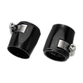 HARFINGTON 2pcs 18AN Hose Finisher Clamp Aluminium Hex Car Hose Finisher Flexible Pipe Clamps with Screw Band for Fuel Gas Oil Air Water Tube, Purple - color: Black, size: 18AN