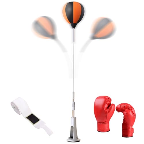 Punching Bag with Stand, Boxing Speed Trainer, Height Adjustable Stable Reaction Exerciser with Spring Base for Martial Arts Fitness Workouts Stress - size: 130-150cm
