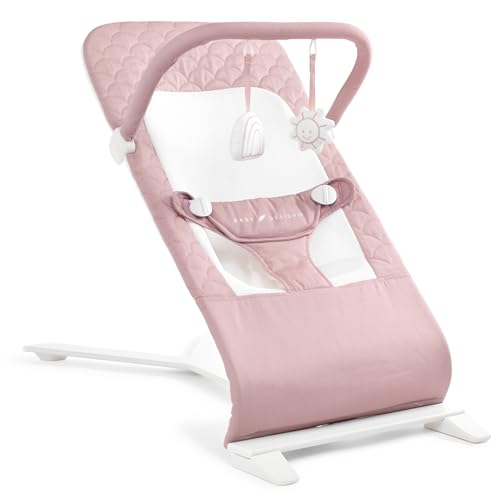 Baby Delight Alpine Deluxe Portable Baby Bouncer | Infant | 0-6 Months | 100% GOTS Certified Organic Cotton Fabric | Organic Rose - color: Organic Rose
