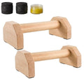 Wooden Parallettes Push Up Bars, Anti-Slip Push-Up Handles, Mini Handle Pumps, Dip Station Dip Bar, Handstand Bars for Calisthenics and Fitness（log）