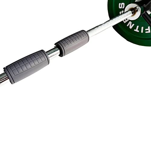 Weight Bar Grips Fit Standard Barbell, Dumbell Handles, Thick Bar Training Adapter For WeightLifting & Cable Attachments Fitness Training Rope Grips For Body Arm Forearm Builder Strength - color: Gray