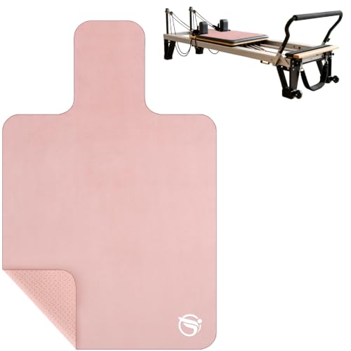 Non-Slip Pilates Reformer Mat, 1.2 mm Thick, 39 x 24 inch | Foldable Lightweight Pilates Reformer Machine Exerxise Mat Towel Cover for Gym Fitness - color: Pink