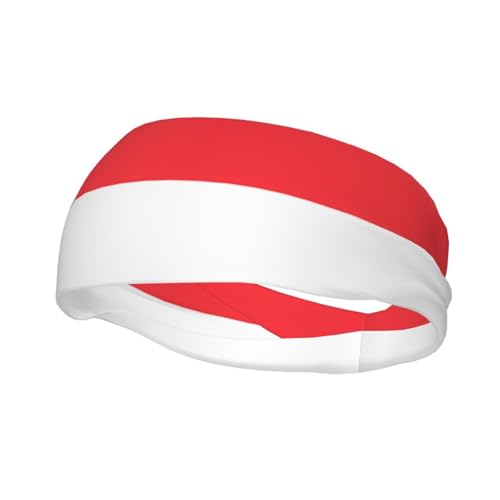 Stylish Sports Sweatband with Indonesian Flag Printed Design Suitable for Basketball Baseball and Soccer