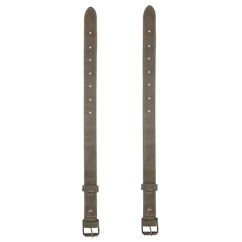 Hide & Drink, Set of 2 Rustic Bicycle Ankle Bands, Brass Metal Buckle, Adjustable Straps for Legs, Classic Vintage Gifts for Cyclists, Full Grain Leather, Handmade - color: Dark Jade