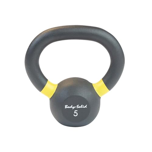 Body-Solid Matte Powder Coat Kettlebell with Kettle Grip Handle, Perfect Kettlebells for Weight Training and Core Workout Exercise Equipment - style: 5 lbs.