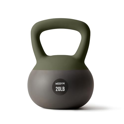 WeGym Soft Kettlebells with Cushioned Impact-Resistant Base and Anti-Slip, Wide-Grip Handle for Home Workouts, Weightlifting, and Full Body Strength Training - color: Forest, style: 20LB