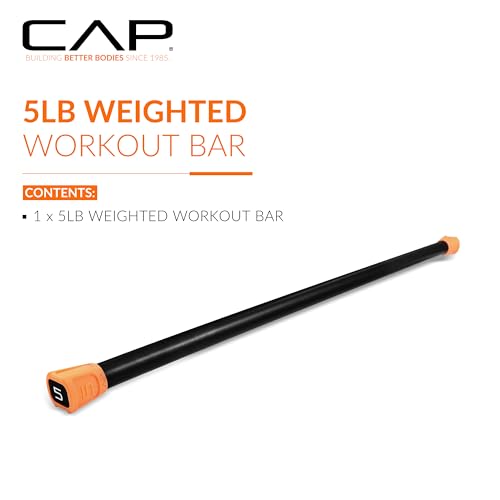 CAP Barbell Weighted Workout Bar | 5-20 lb | Multiple Options - style: 5 LB, Orange