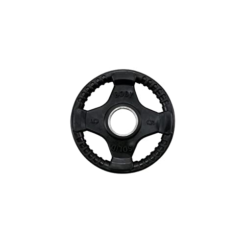 Body-Solid Rubber Coated Olympic Weight Plate (1), with Anti-Slip Grip - Perfect for Strength Training, Home Gym, and Barbell Workouts - style: 5lbs.