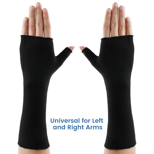 Hand Socks for Splint(Pack of 10), Tubular Stockinette Tubing for Arm,Elastic Arm Cast Cover Cotton Sleeve for Under Cast Wrap,Wrist Brace Liner, Gauze Sleeve for Men and Women (Large,Firm Version) - color: Black, size: L