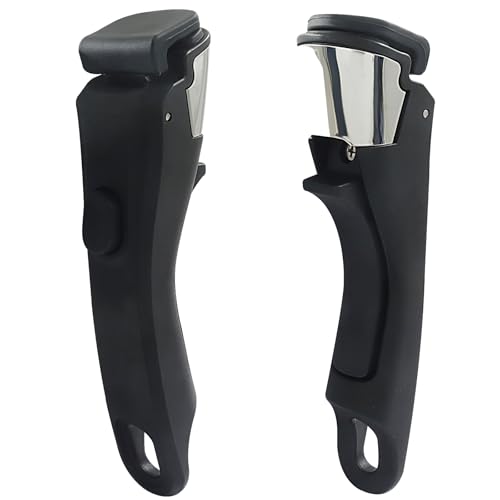 2pcs Removable Pot Handles, Black, 7.5" | Heat-Resistant, Detachable Replacement Handle, Universal Fits for All Cookware Pans & Pots - color: Black