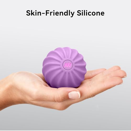 2.4" Mini Electric Vibrating Massage Ball, 10-Speed Fitness Yoga Massage Roller for Palm, Hand, Foot, Leg, Neck, Back, Multi-Directional Massage Ball (Lavender) - color: Lavender