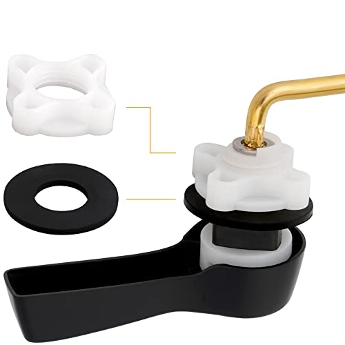 Hibbent Universal Metal Front Mount Toilet Handle Replacement Kit | Matte Black Solid Brass Toilet Flush Tank Lever, Stainless Steel Flapper Chains for Most Toilet Tanks - color: Matte Black, style: Upgraded Front Mount