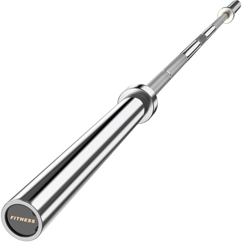 HANDBODE Olympic Barbell 6.5 ft/7 ft, 2 Inch Straight Womens Bars, 35 lb/45 lb Weight Bar, 1000 lb High-Capacity, for Weightlifting, Bench Press, Deadlift, Squat, Home Gym Strength Training - color: 7 ft Olympic Bar, 45 lb, 1000 lb, 30mm, Silver