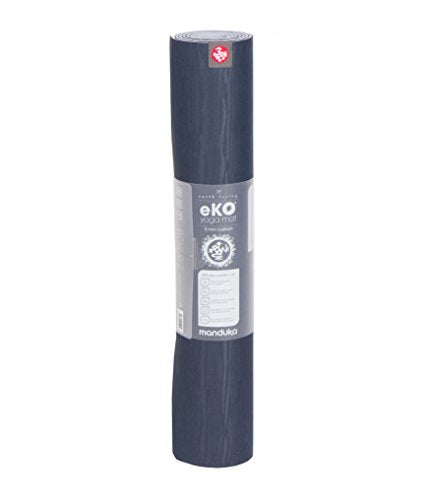 Manduka eKO Yoga Mat - Natural Rubber | Eco-Friendly | Soft Textured Surface| Natural Next-to-Skin Feel - color: Midnight, size: 71" x 24"