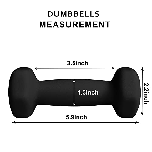 Balelinko Home Gym Equipment Workouts Strength Training Weight Loss Pilates Weights Yoga Sets Weights for Women, Men, Seniors and Youth - color: Black, style: 2 LB, Pair