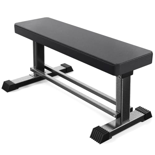 FITK360 Flat Weight Bench, 1500LBS Heavy Solid Build & High Stability Workout Bench for Men Women, Multi-Purpose Exercise Bench for Weight Lifting Core Full Body Training, Black Home Gym Equipment