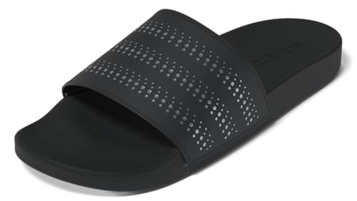 adidas Women's Adilette Comfort Slides - color: Black/Silver Metallic/Black, size: 19 Women/18 Men