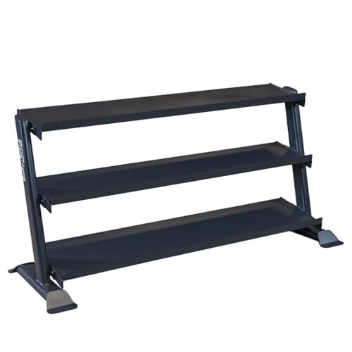 Body-Solid (SRD200) Pro Clubline Dumbbell Rack, Compact Storage for Commercial and Home Gym Weights, Designed for Body Solid Hex and Round Dumbbells