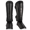 Muay Thai Shin Guards for MMA Sparring, Martial Arts,Kickboxing | Leg Instep Protection Pads, Kickboxing MMA Training, Sparring Gear, Professional MMA Equipment - color: Black, size: Large
