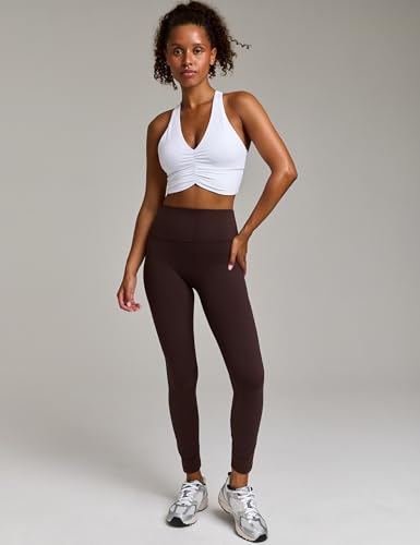 Women's Serene Scrunch Longline Sports Bra V Neck Padded Yoga Tank Wide Straps Cross Back Crop Tops - color: White, size: X-Large