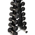Ader 2lb-120lb Black Octagon Rubber Dumbbells Pair - size: 5-50lb