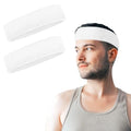 2 Pack Sweat Band, Sweat Bands Headbands for Men, Women, Sports, Tennis, Running, Gym, Workout - color: White