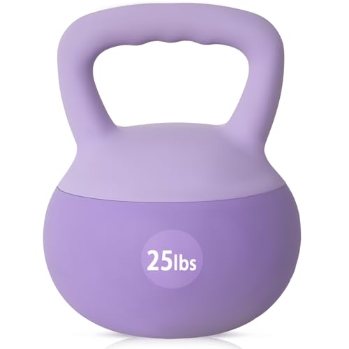 sogesfurniture Soft Kettlebells,Safe Strength Training Kettlebells,Iron Sand Filled Weights Strength Training Kettlebells,Fitness Soft Kettlebells for Women Men Children - color: 25LBS-Purple