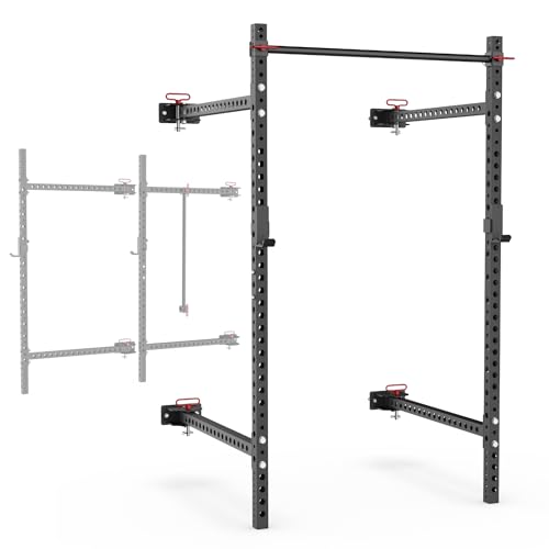 Synergee 2200 Folding Rack – 750 lb Capacity Power Cage - color: e) Black 79" x 41"