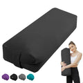 Rectangular Yoga Bolster Pillow, Meditation Pillow for Yin & Restorative Yoga, Filled with Wasted Sponge - color: Black