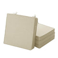 Outdoor Chair Cushions, Water-Resistant & Fade-Resistant, Patio Furniture Seat Replacement Chair Pads with Ties Zipper, Removable Cover, Non-Slip Bottom, Set of 4, 17 x 16 Inch, Beige - color: Beige, size: 17" x 16" 4 Pack