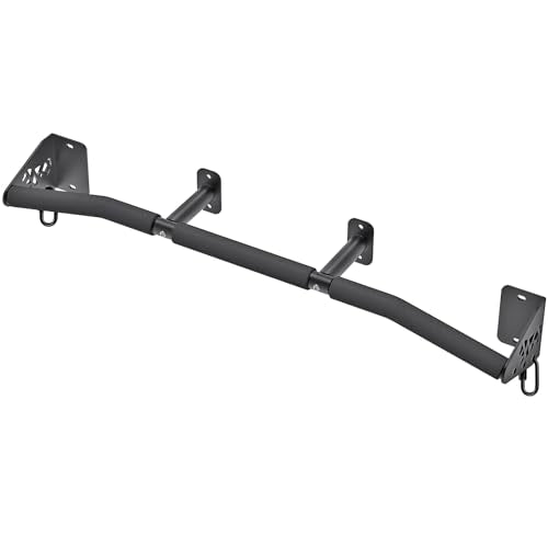 SELEWARE Heavy Duty Wall Mount Pull Up Bar, Joist Mount Chin Up Bar for Doorway, Sturdy Steel Construction, w/Resistance Band Hooks, Fits 32"/36" Wall Studs for Home Gym Strength Training - size: B: 36" x 1.6" Dia Grip