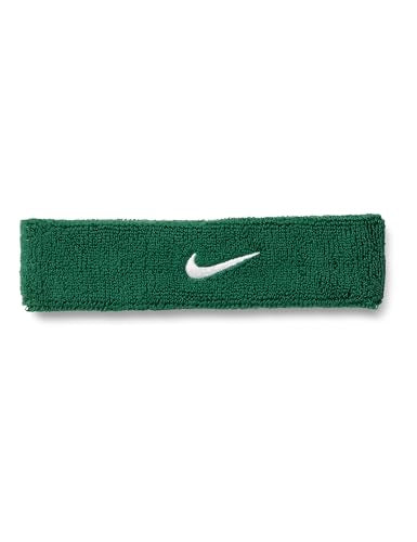 Nike Unisex Adult Swoosh Classic Headband - color: Gorge green/white