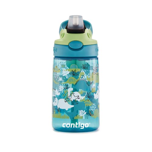 Contigo Kids Straw Water Bottle with AUTOSPOUT Lid 14oz. Dinos - color: Dinos, size: 14 oz (Pack of 1)