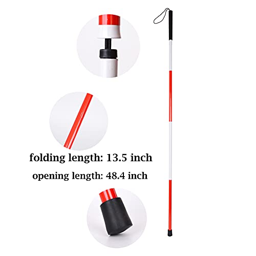 Baitaihem Folding Blind Mobility Cane for Vision Impaired and Blind People