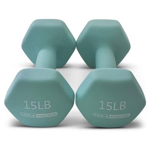 HolaHatha 1, 2 and 3 lb Neoprene Dumbbell Strength Training Weight Set with Rack - color: Blues, size: 76 LB