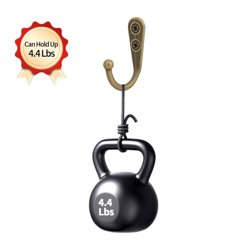 20 Pcs Key Hooks Coat Hooks for Hanging, Key Holder, Wall Mount Hook with Stainless Steel Metal Screws, Command Hooks Utility Hangers for Key, Hat, Cup, Coat, Picture (Bronze) - color: Bronze
